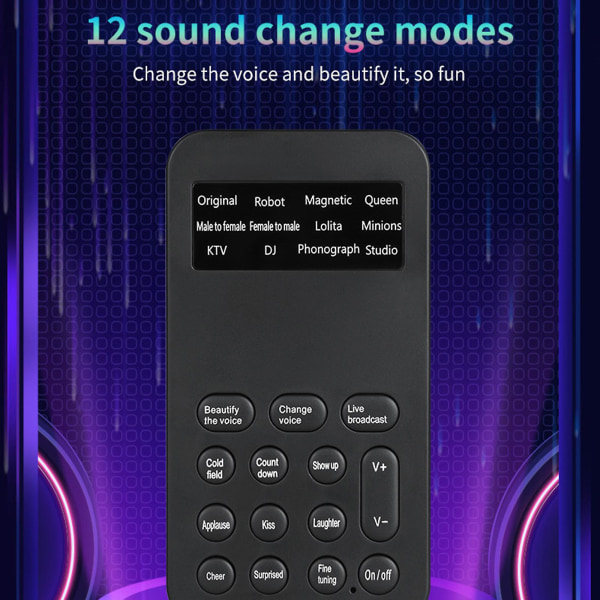 Stemmeendring For mobiltelefon Datamaskin Nettbrett Ipad Spillemaskin 12 lydmoduser Stemmeskifter