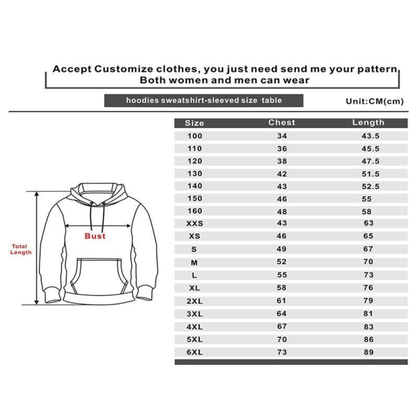 3d print långärmad hoodie träningsoverall/fritidshuvtröja 5XL 5XL