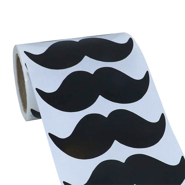 Mustache-etikettklistremerker
