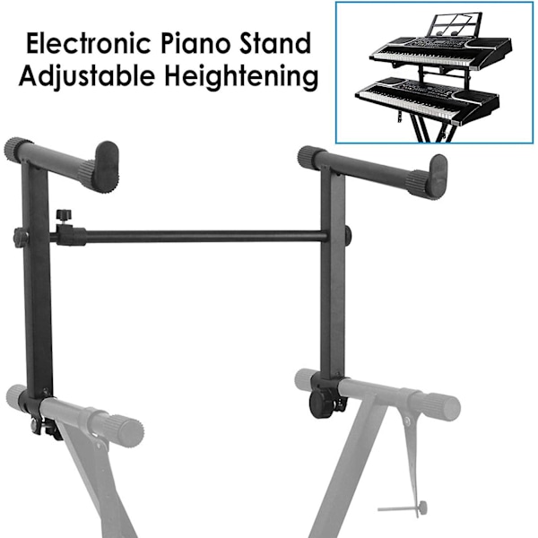 Universell dubbel tangentbord stativ - andra nivå elektroniskt orgelhållare stativ | Bärbart pianostativ Musikinstrument stativ med justerbar höjd