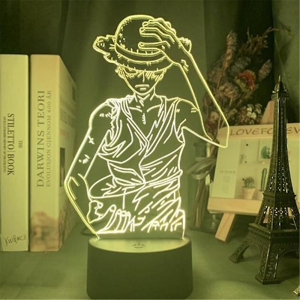 Anime One Piece Luffy Figur Akryl 3D Nattlys LED Luminaria Bordlampe 7 Farger Berøringslys Hjemmedekorasjon Bursdagsgaver