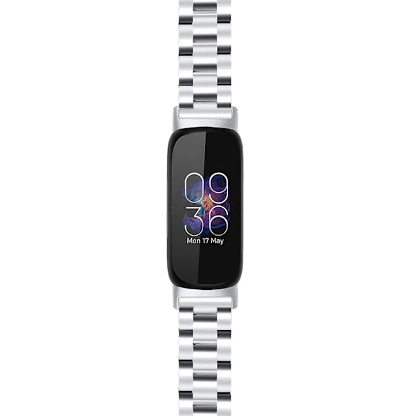 Armband i rostfritt stål med 3 pärlor för Fitbit Inspire 3 - Silver
