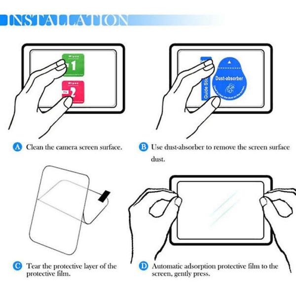 2 st 9h Härdat glas skärmskyddsfilm för Canon Eos 70d 80d 90d