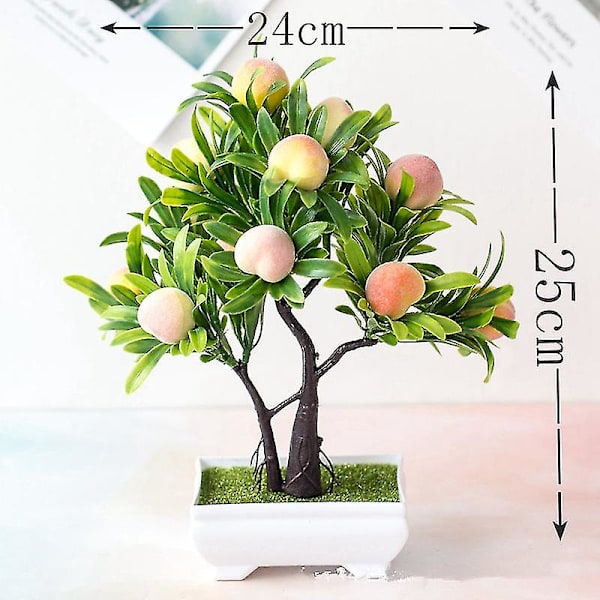 Keinotekoiset kukat + maljakko Tekokasvit Bonsai Pieni puu Ruukutettu koriste Deko Koti sisustus Hää Puutarha Syksy sisustus Maalaistalo 16 heads peachs
