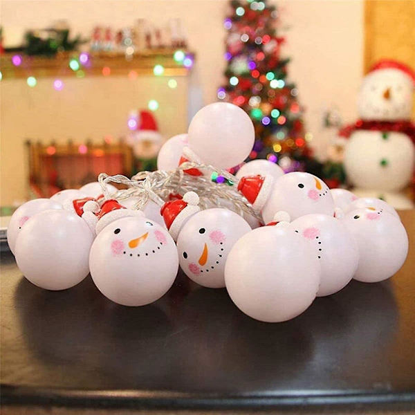 10 LED-jouluvalot, lumiukkovalosarja