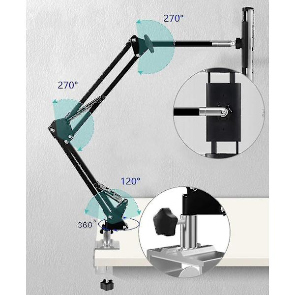 Tablet-holder til seng, justerbar og foldbar med 360 graders rotation til iPhone, iPad, mobiltelefon, tablet