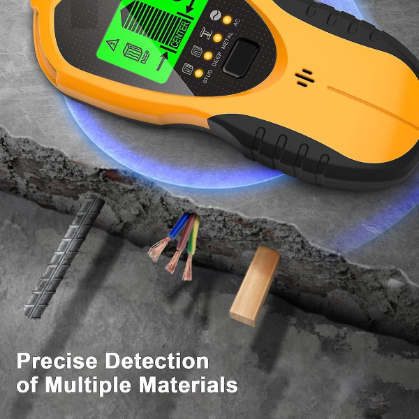 Väggdetektor 4 i 1 Väggmetalldetektor Med LCD-display Regelsökare, Detektor Med 9v Batteri För Att Upptäck Metaller, Elektriska Ledningar, Träreglar I