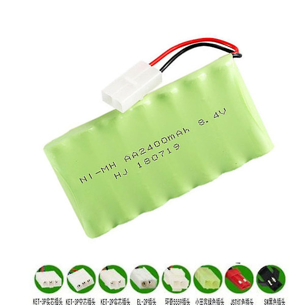 8.4v 2400mah Ni-mh Batteri + 8.4v USB Ladersett For RC Lekebil Båt Tank Tog Våpen Del Nimh Aa 8.4v Oppladbar Batteripakke