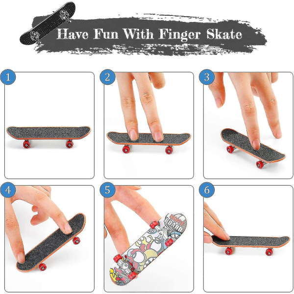 10 stykker mini skateboards fingerskøyte fingerbrett leke fingertupp  bevegelsesbrett for voksne gutter jenter, tilfeldig mønster 6dbe | Fyndiq