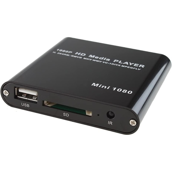 AGPtek Sort Mini Full HD 1080P Digital Streaming Media Player - MKV/RM-SD/USB HDD - HDMI CVBS YPbPr