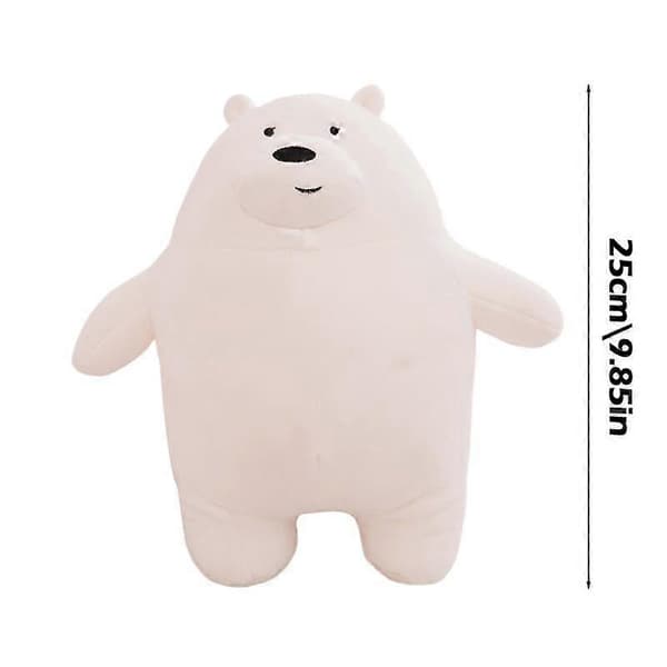 We Bare Bears Plyschleksak - 25 cm Mjuka Gosedjur - Tecknad Present lyingwhitebear