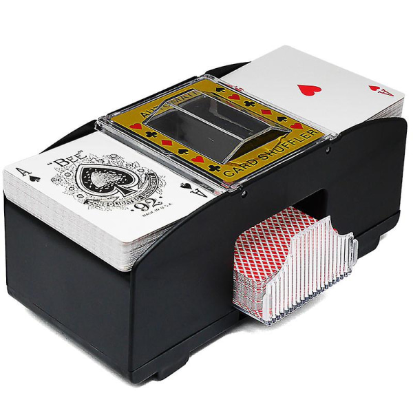 Automatisk pokerkortmikser Elektrisk 6-dekks batteridrevet kortmiksemaskin for casino poker rummy og skat svart