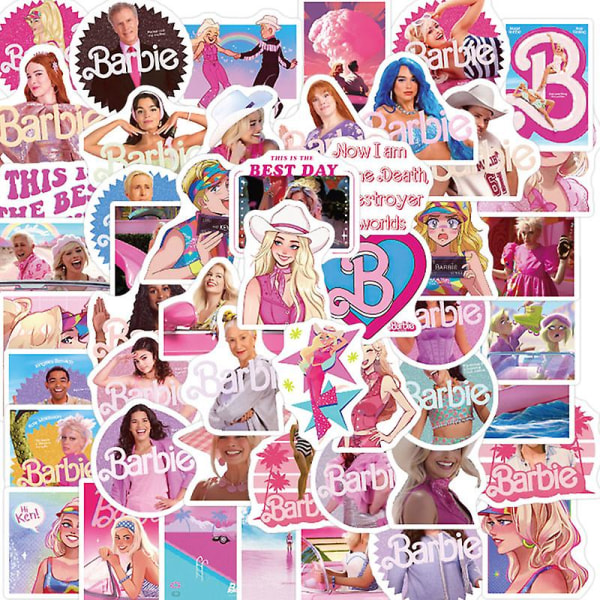Barbie-syntymäpäiväjuhlien koristelu alumiinifolio ilmapallo lapsille tytöille tapahtumatarvikkeet tausta kertakäyttöiset pöytäastiat banneri lahjapussi Stickers - 50pcs