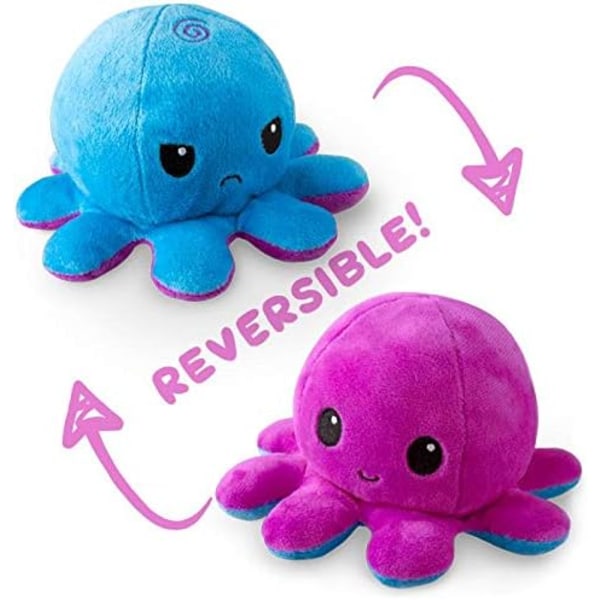 Den Originella Vändbara Bläckfisken Plushie | Patenterad Design | Lila och 2