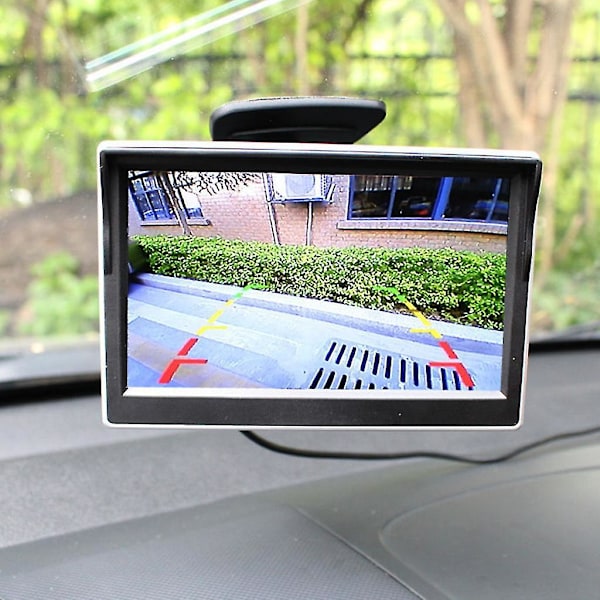 5 tum LCD för HD-skärm Monitor Sugkopp Parkering Kamera Bil Backspegel Backkamera