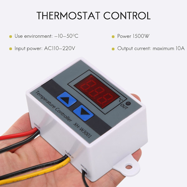 220v Digital Led Temperaturregulator 10a Termostatstyring Med Afbryder Digitalt Display Inkubati