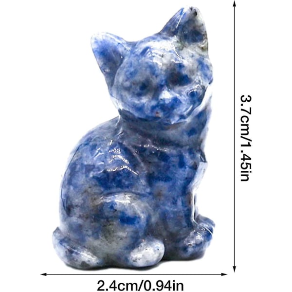 Ädelstenskattfigur | Kristallkattungefigur, Snidade läkande kristaller Ädelstenar Kattungefigur, Blandad ädelstenskattristning för samlarobjekt