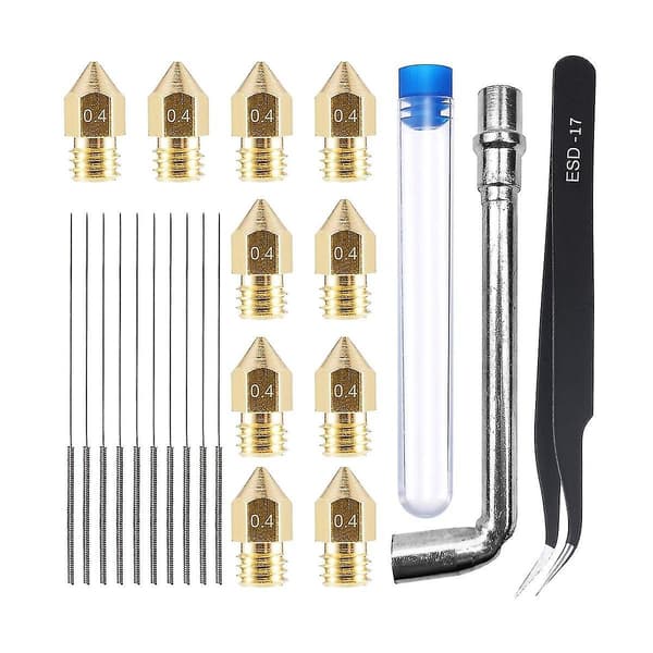 23stk 3d-printerdysekit med 10stk Mk8 0,4mm 3d-printerdyse-ekstruder til 3d-printer