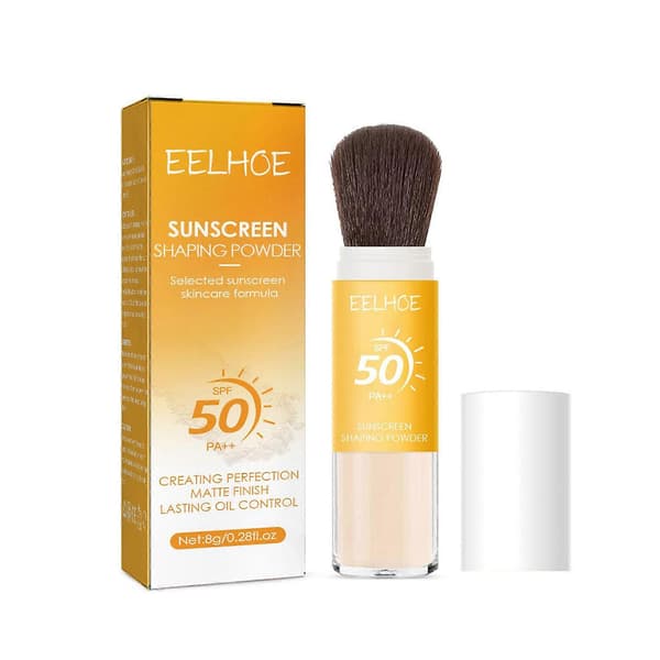 SPF50 Sminke Solkrem Setting Powder Pustende Langvarig Ansiktskomprimert Setting Powder Ansiktskosmetikk 1pc