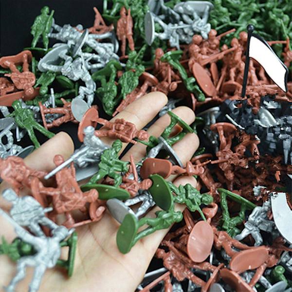 300 stk. Gave Mini Militærfigurer 12 Stillinger Børn Legetøjshær Mænd Hjem 3 Flag Modeller
