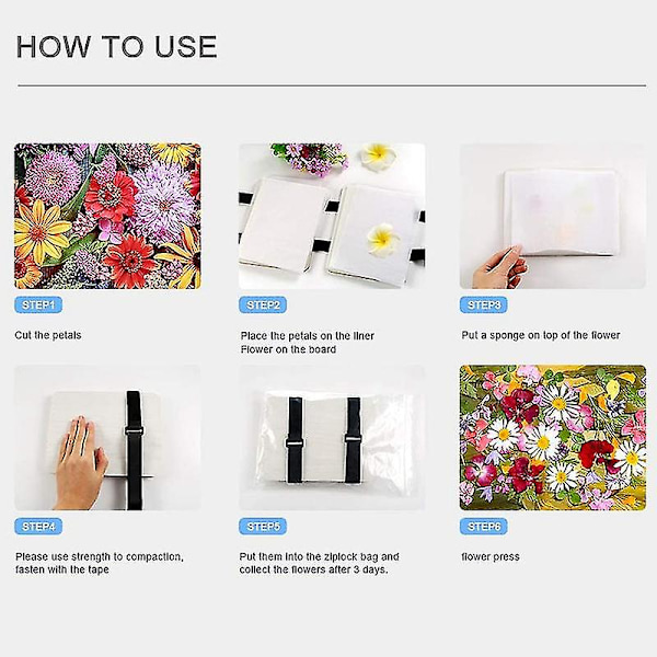 Blompresskit, bladpress, växtpress, bladpressset för gör-det-själv-konst och hantverk