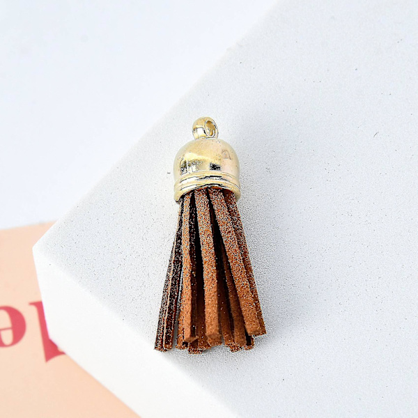 100 st läder tofsar smyckestillverkning tofsar hängen tofsar charm för DIY hantverksmaterial