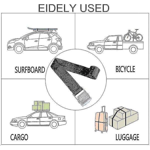 10 st Spännband 2*39cm Fästkit för Motorcykel/Bil/Cykelbärare Klämrem Max Last 500kg