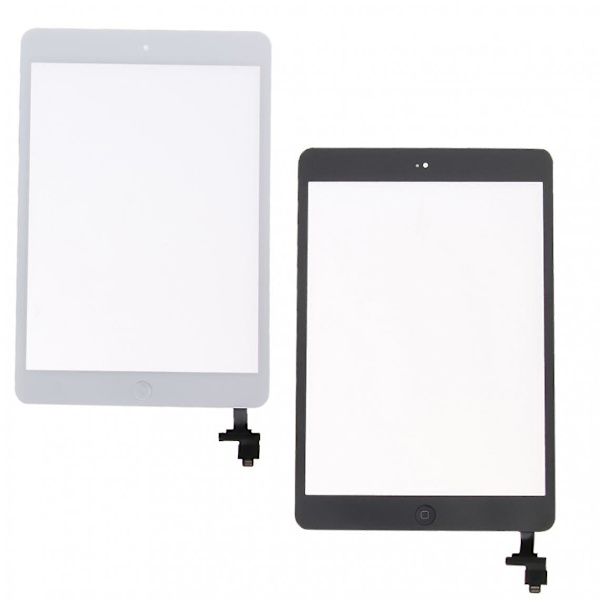 Touch Screen Glas Udskiftning + Ic Chip + Hjem-knap Til Ipad Mini 1 2 Sort