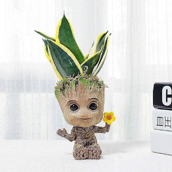 Blomster Groot Potter - Guardians Of The Galaxy Groot Pen Holder, Skrivebordsdekorationer, Blomsterpotter
