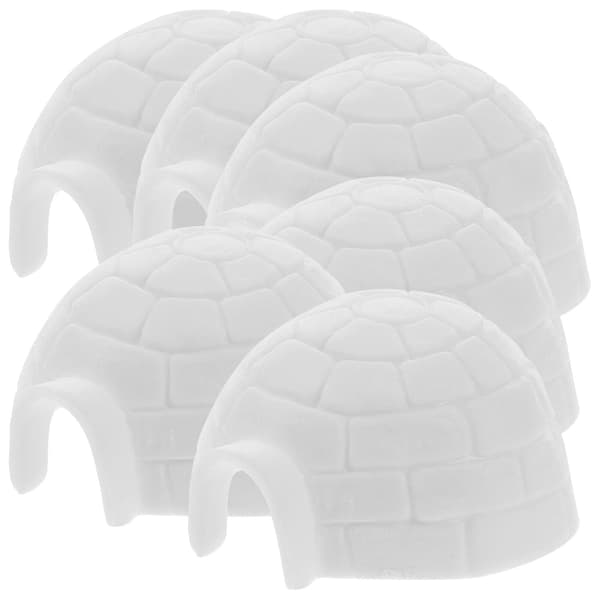 6 stk. Simulerede Dekorationsbørn Legetøj Polar Model Igloo Figurin