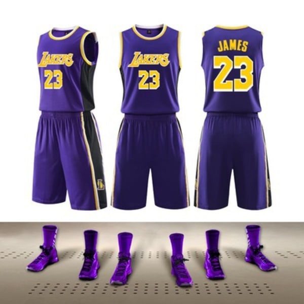 #23 Lebron James Basketball Dress Set Lakers Youth Jersey Nytt produkt 2XL