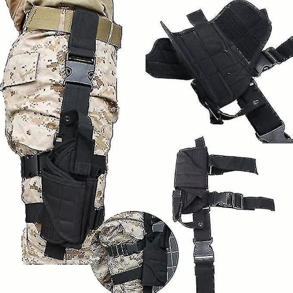 Taktisk Drop Leg Holster Høyre Hånd Militær Airsoft Pistol/Pistol Drop Leg Lår Holster Med Magezine Pouch