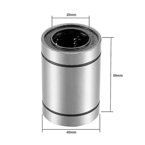 Linjära kullager, 25 mm håldiameter, 40 mm ytterdiameter, 59 mm längd (l