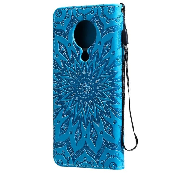 Til Nokia 5.3 Sun Embossing Pattern Horisontal Flip lædertaske Blue