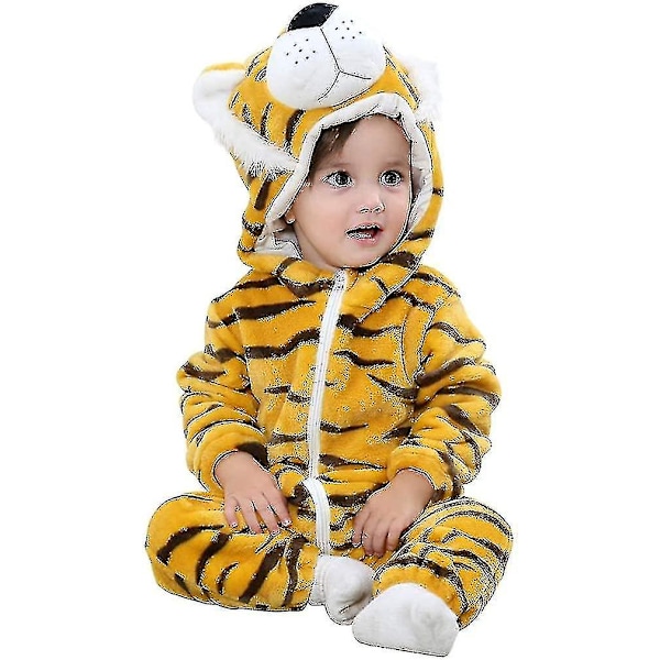 Unisex eläin asu talvi syksy flanelli huppu romper F