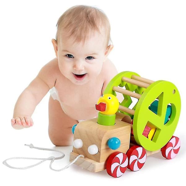Ælling i træ, vogn pædagogisk træk legetøj til baby
