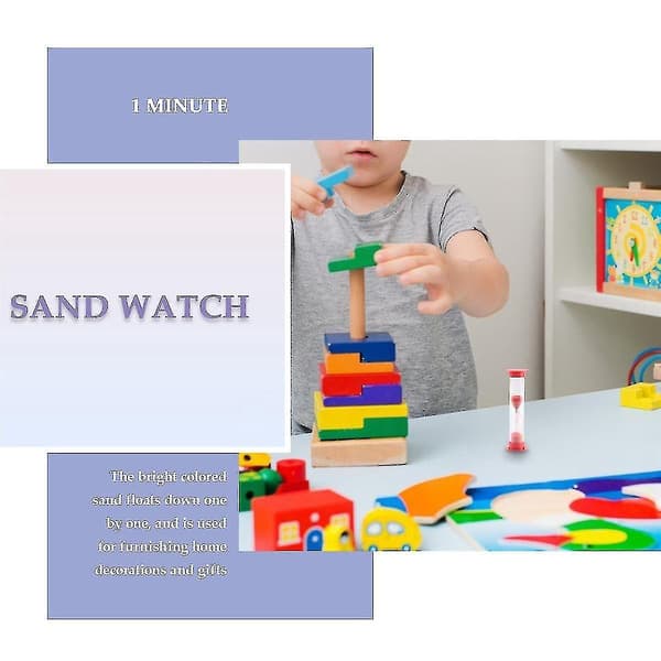 40 stk. Sandtimer 1 Minutt Sandtimer Klasserom 1 Minutt Timer Dekket Timeglass Timer Rød Sandklokke