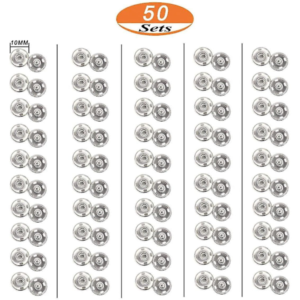 20 set metall tryckknappar nickel mässing sy på tryckknappar (10mm)