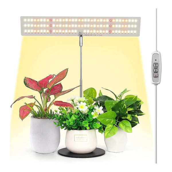 Grolampe, Full Spectrum Led Plantelys for Planter, Høydejusterbar Vekstlampe med Auto På/av