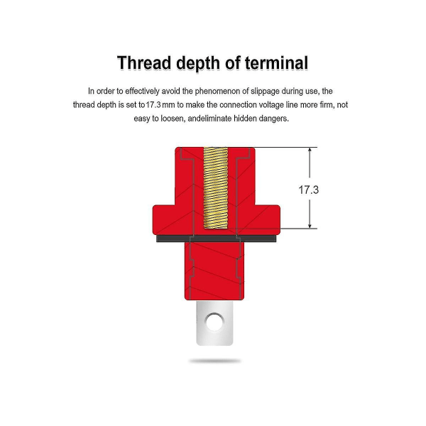 1 stk 120a rød og sort gjennomgående terminal energilagringsterminal kobberterminal kobling M6 T