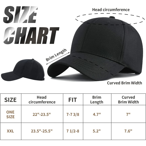 Ekstra stor baseball-hat Justerbar far-hat Klassisk blank trucker-hat far-hatte golf-hat far-hue til mænd og kvinder