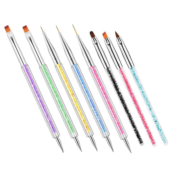 Nagelset Manikyr Liners Pennor Nagelkonst Design Verktyg Set Manikyr Penna Nagel Målningsverktyg Slitstarka Prickverktyg
