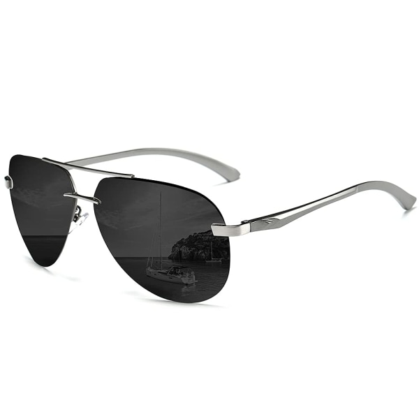 Polarized Aviator solbriller for menn kvinner speilvendt 63 mm metallramme UV400 beskyttelse stor for kjøring Fiske utendørs