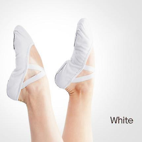 Kvinder Ballet Sko Dans Voksne Børn Ballet Sutsko Blød Sål Professionel Lærred Dans Træning Sko Til Ballet White 41
