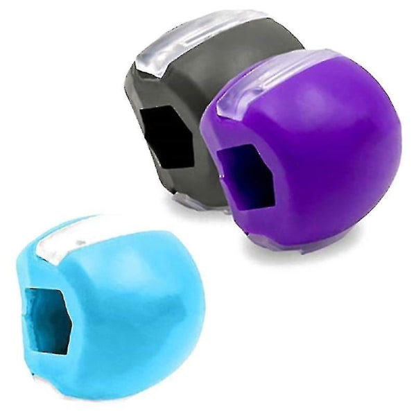 Masseter tyggeball 3 stk silikon ansiktsmuskel kjeve- og nakkemuskeltrening Ball kjeve-trener
