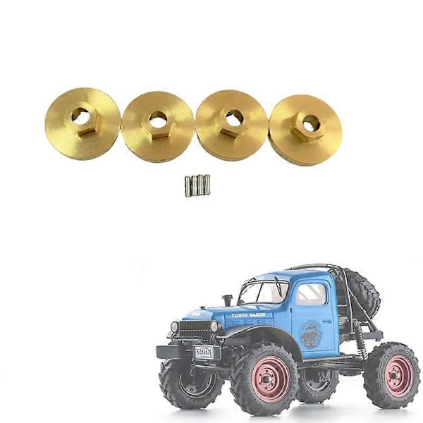 Messinkiset pyörän kuusiokoloavaimen adapterit akselin vastapaino jarrulevy FMS FCX24 1/24 RC -kaukosäädinautoon, päivitysosat ja -tarvikkeet