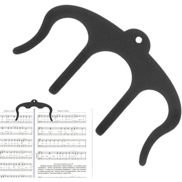 Bogstøtte Sider | Metal Nodeark Bog Holder - Musikstativ til Klaver, Keyboard, Stativ og Bog, Søde Klips til Sidemarkører, Festgave (Sort) black