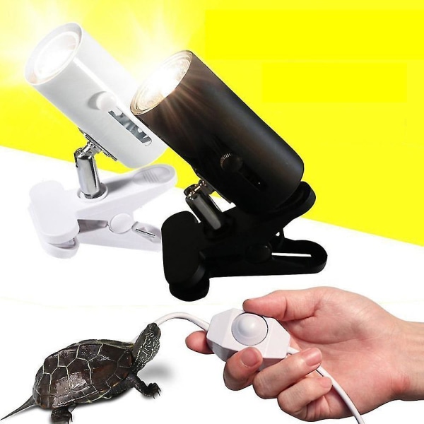 Reptillampesett med klips keramisk lysholder Skilpadde basking UV-varmelampesett Skilpadder Lizard Lighting