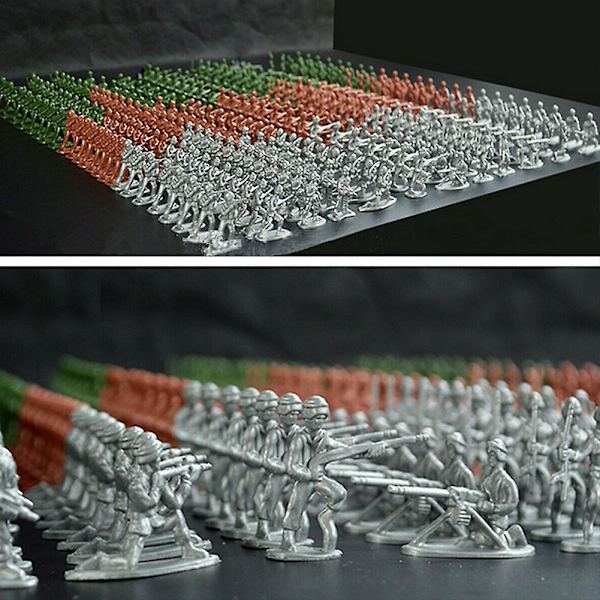 300 stk. Gave Mini Militærfigurer 12 Stillinger Børn Legetøjshær Mænd Hjem 3 Flag Modeller