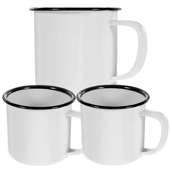 3-pack emaljmugg, emalj kaffemugg, återanvändbar emaljtekopp, vattenbehållare